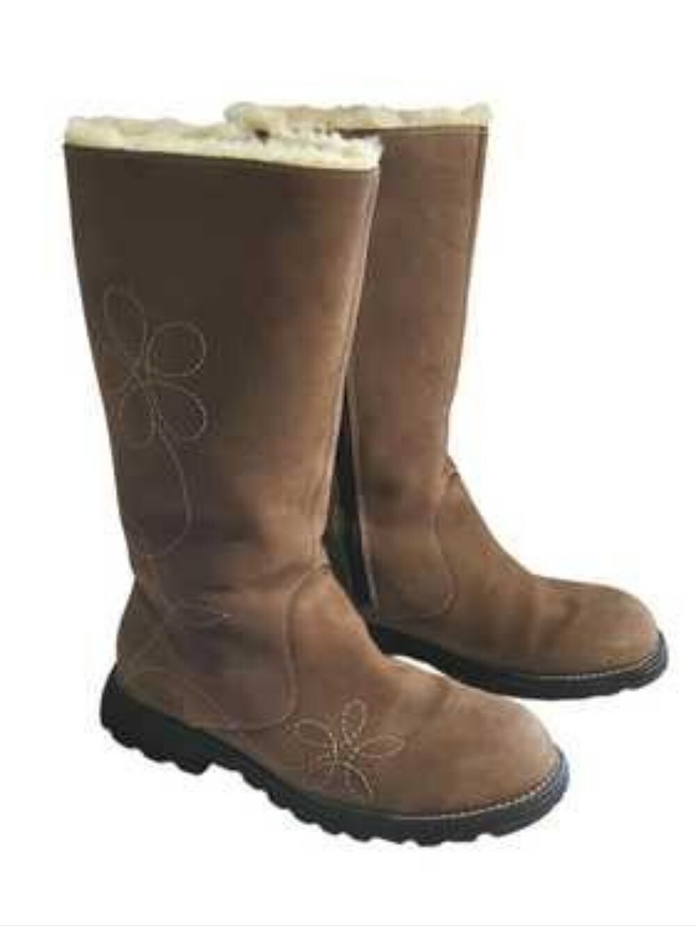 UGG Women's Brown Shearling-Lined Mid-Calf Boot 7